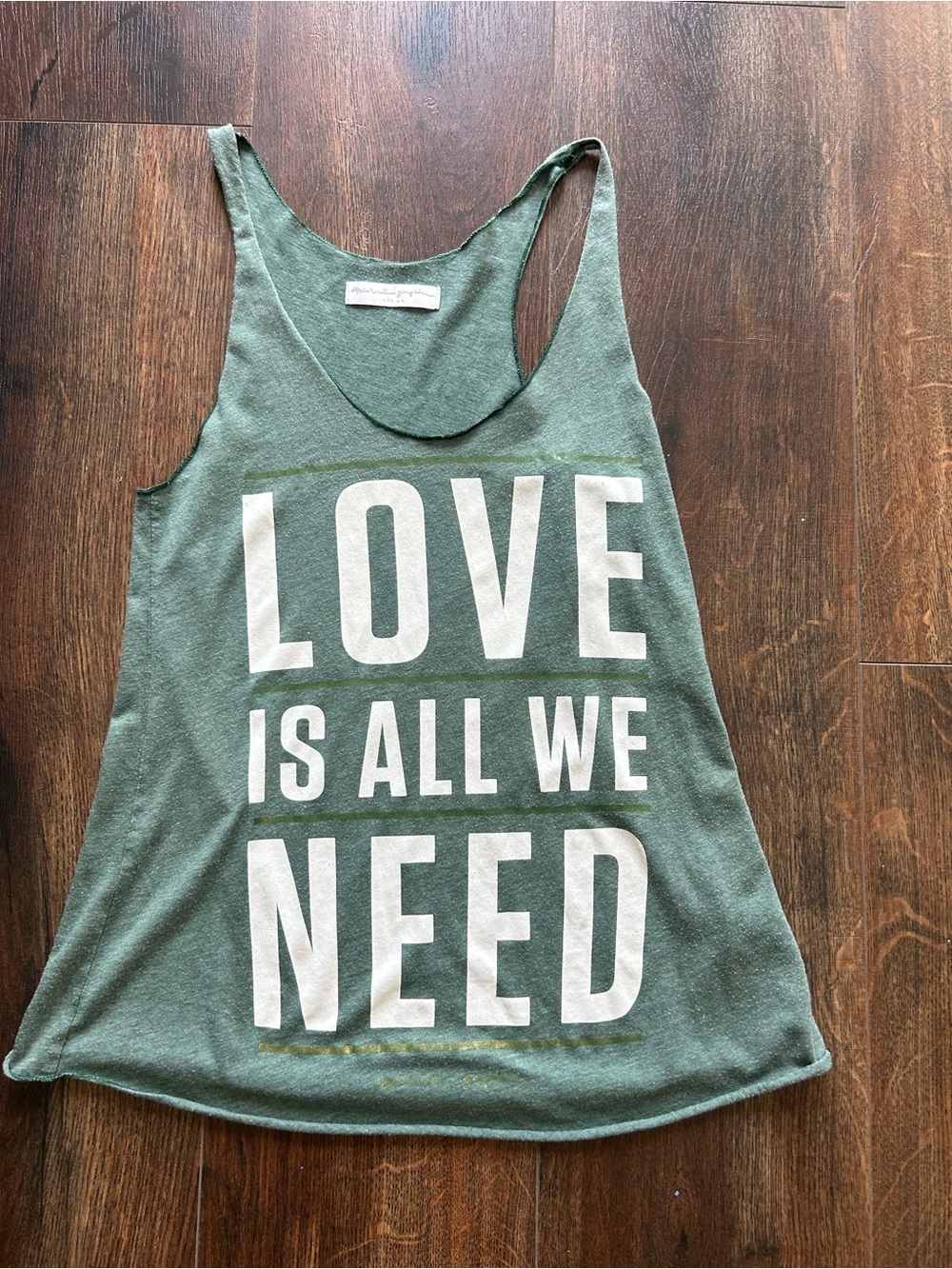 Spiritual Gangster Olive Green LOVE Graphic Racerback Tank
